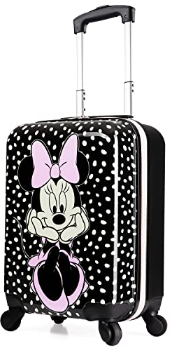 Disney Minnie Mouse Hartschalenkoffer 49 Zentimeter 30 Liter 4 Rollen - Geschenke für Kinder((S/49cm - 30L, Schwarz)