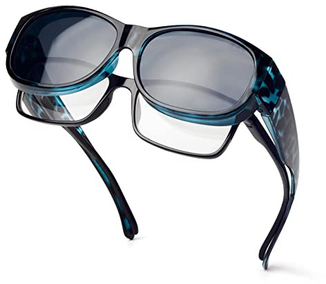 Face Shadow Polarisierte Überzieh Sonnenbrille Damen, Überbrille Sonnenbrille für Brillenträger, UV-Schutz Ultra Leicht Fit-Over Brille