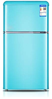 DieffematicBX Mini Frigo Couleur Petit Réfrigérateur, Petite Maison Rouge Bureau Réfrigérateur, Réfrigérateur Deux Portes (Color : Blue)