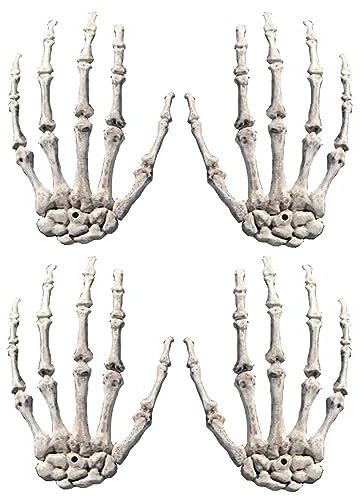 Lezevn 2 Pairs Halloween Skeleton Hand Haunted House Horror Decoration Props Halloween Ghost Hand Props Accessories for Home Indoor Pendant Ornaments
