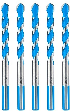 Toolant 10mm Carbide Drill Bit Set for Concrete, Glass, Brick & More - Industrial Strength, Shockproof, Box of 5