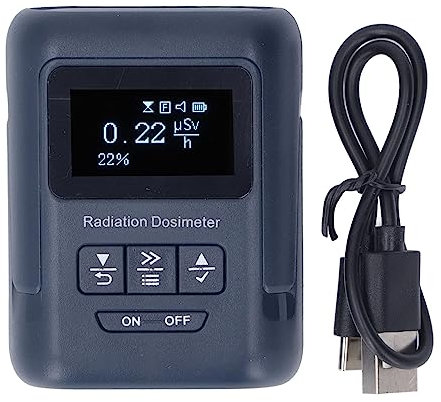 Nuclear Radiation Detector, Dosimeter Alpha Beta Gamma X Ray Tester Portable Dose Alarm Easy Reading Multifunctional Radioactive Detector Meter, Rechargeable Radiation Monitor Meter for Home Factory