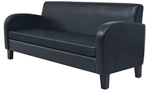 GuyAna 3-Sitzer-Sofa Kunstleder Schwarz KüChensofa 3 Sitzer Sofa Mit Schlaffunktion