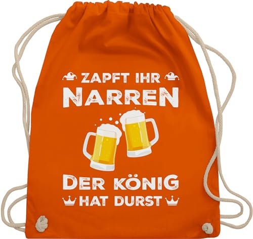 Turnbeutel Rucksack - Karneval & Fasching - Taschen - Zapft ihr Narren der König hat Durst I Biertrinker Geschenk Lustig I Trinksprüche Bierzelt Feiern I Saufen witzige Geschenke Männer - Unisize