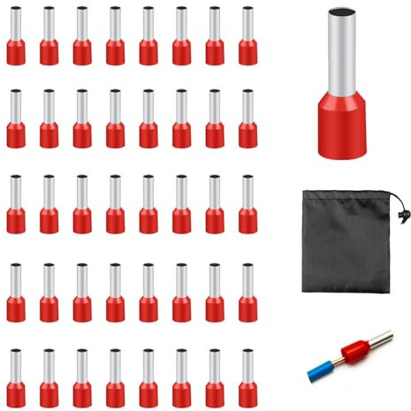 200 Pièces Embout de Cablage 10mm² Set, avec Sac de Rangement, Embouts à Sertir Isolées pour Sertir l'extrémité des Câbles, Embout de Cablage pour Connexion de Fils