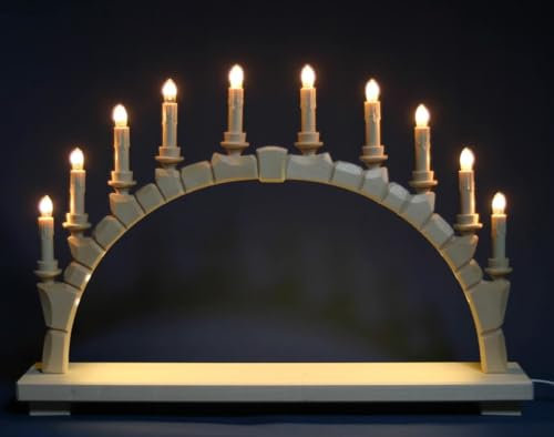 Großer 62cm LED Schwibbogen aus dem Erzgebirge, Leerbogen geschnitzt, zum selbst bestücken ! Handwerkskunst aus dem Erzgebirge