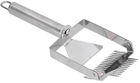 Edelstahl Entdeckelung Gabel Doppel Kopf Honig Schneiden Schaber Bienenstock Werkzeug Bienenzucht Werkzeuge Biene Imkerei Cutter für Zuhause (Stainless Steel Handle Double Ended)