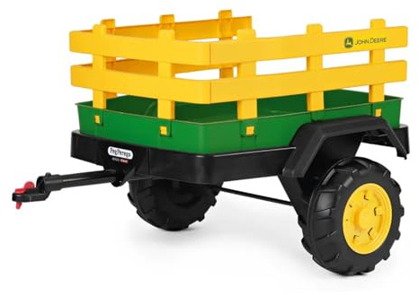 PEG John Deere Dual Force Trailer – Zweirad-Anhänger für Elektro-Traktoren, Große Ladekapazität bis 30 kg, Zubehör für Kinder ab 2 Jahren