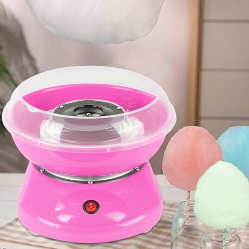 Supfine Machine à Barbe à Papa pour la Maison | Machine à Barbe à Papa Domestique Machine à Bonbons | Barbe a Papa pour les fêtes d'enfants, les Anniversaires, 220 V EU (Rose)
