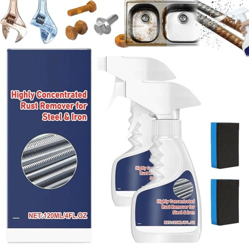 Dissolvant de rouille en métal robuste, dérouillé hautement concentré, pulvérisateur convertisseur antirouille, puissant dérouilleur métallique très efficace, dérouille multifonction pour divers