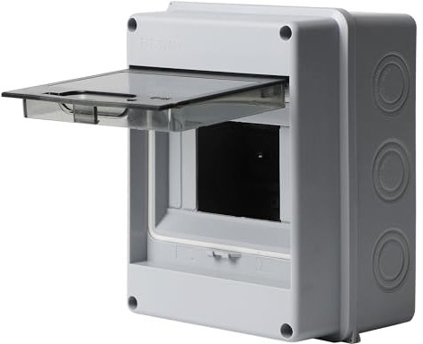 Fuworance 5 Way Power Distribution Box ABS Power Protection Box IP65 Waterproof Power Supply Junction Fuse Box Project Breaker Electronic Enclosure Boxes with Din Rail Bus Bars for Circuit Breakers