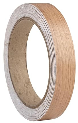 Cinta autoadhesiva para bordes de muebles, de 18 mm x 10 m, sujeción segura sin planchar, para escritorio, armario, puerta, paneles de madera (nogal claro)