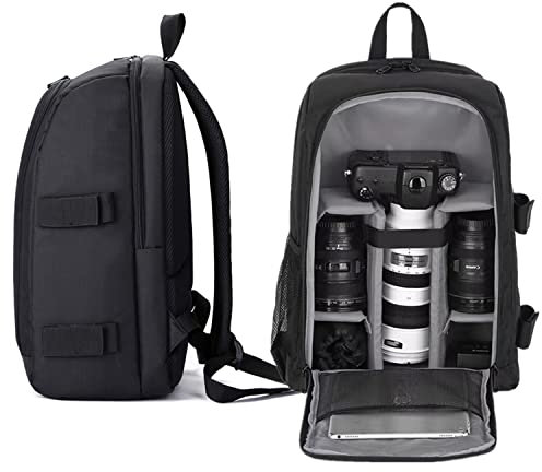 Chonor Zaino per fotocamera/Zaino Fotografico Pro - Borsa DSLR con Scomparto PC, Portatreppiede, Impermeabile e Antishock per Esterni (Compatibile con Canon/Nikon/Sony, Grigio)