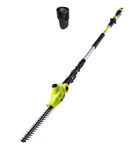 Garden Gear 12V Telescopic Hedge Trimmer, 450mm Blade, 240cm Reach, Cordless, 2.0Ah Lithium-Ion Battery, Lightweight, Fast Charger Included (12V Telescopic Hedge Trimmer + Spare Battery)