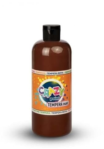 Rich Crazy Tempera Farbe 550g, Braun, Wasserbasiert & Hochpigmentiert, Abwaschbar, Geruchsarm, Ideal für Kreative Mal und Bastelarbeiten, Leuchtende Farbe