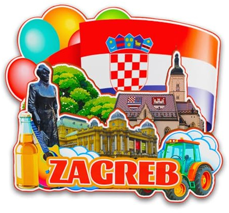 Orlybar Zagreb Kühlschrankmagnet aus Holz, 3D-Landmarken, Reise-Sammlerstück, Souvenirs, Dekoration, handgefertigter Kühlschrankmagnet, 6952