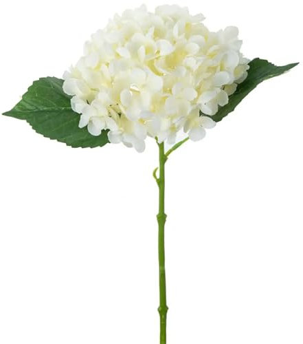 IZHAOGJING Hortensien Kunstblumen, Kunstblumen Wie Echt 4 Stücke Künstliche Seide Blume Hortensie Festival Hochzeit Brautstrauß Home Zimmer Vase Outdoor Garten Bonsai DIY Box Tischdekoration(White)