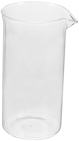 UTHCLO Bicchiere in Vetro Resistente al Calore 600ml Manico in Legno per Caffettiera a Stantuffo, Accessorio Sostitutivo per Tazza da Caffè Espresso e Preparazione Tè Ufficio