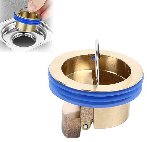 2 Pack Copper Floor Drain Insert, 2 Inch Shower Floor Drain Backflow Preventer Non Odor Shower Stopper for Bathroom, Kitchen