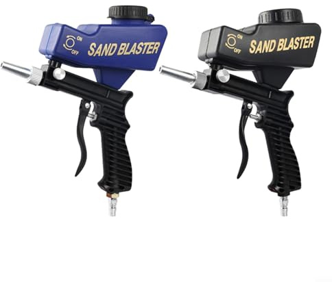 Glewi Portable Gravity-Fed Sandblaster Kit for Rust Removal, Polishing and Deburring on Metal Surfaces with Air Compressor(7090A)