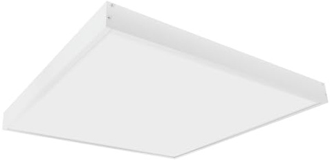 G.W.S® Premium 42W Ultra Slim White Frame 600mmx600mm (2'x2') Square LED Surface Mounted Flat Panel Light Office Ceiling Light Day White, Mounting Frame Kit Included