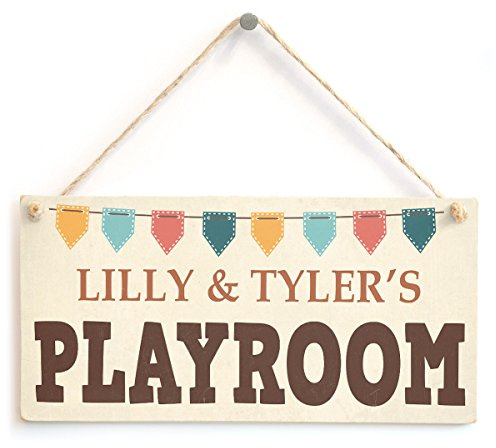 Personalised Kids Playroom Sign, Play Room Door Plaque | Custom single or multi-name playroom sign for shared spaces