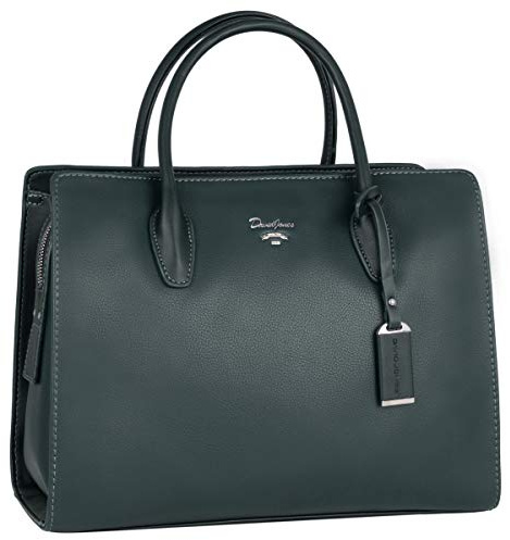 David Jones - Damen Große Handtasche Henkeltasche - Tote Shopper PU Leder - Schultertasche Viele Fächer Multi Pocket - Zip Umhängetasche - Frau Elegante City Tasche - Mode Arbeit Büro - Grün