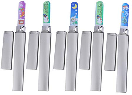 Beaupretty Nagelfeilen aus Kristall mit Etui weihnachtlicher Nagelpuffer aus Nano-Glas für natürliche Fingernagel-Zehennägel 10St