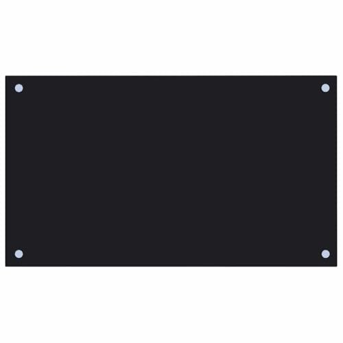 vidaXL Kitchen Backsplash Heat-resistant Scratch-resistant Kitchen Decor Wall Panel System Tile Splash Guard Black 70x40cm Tempered Glass