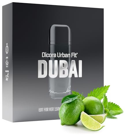 DICORA URBAN FIT SET DUBAI FOR HIM + NECESER | Profumo uomo EDT 150ml | Fragranza maschile aromatica ambrata | Lime, menta, sandalo | Set regalo