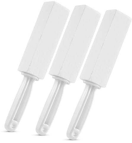 3 Pack Pumice Stone for Toilet Bowl Cleaning with Handle, Scouring Stick Remove Toilet Bowl Hard Water Rings, Calcium Buildup and Rust for Cleaning Toilet, Bathroom, Kitchen Sink, Grill (White)