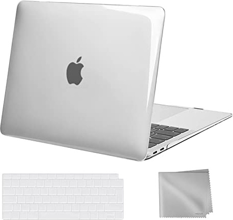 MOSISO Compatible with MacBook Air 13 inch Case M1 2021-2018,Crystal Clear | Plastic Hard Shell Cover Compatible for MacBook Air M1 Case 13.3 inch A2337 A2179 A1932 with Keyboard Cover & Wipe Cloth