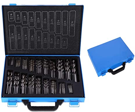 HSS Set di Punte per Trapano per Metallo, 170PCS 1-10mm Set di Punte per Trapano in Acciaio ad Alta Velocità per Acciaio, Lamiera, Ferro, Ghisa, Alluminio