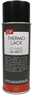 SDV Chemie Thermolack Spray schwarz bis 650°C 3X 400ml Auspufflack Ofenlack Motorlack Grill Lack