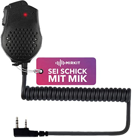 Mirkit-Baofeng 2 PIN Lautsprecher Mikrofon für Baofeng Funkgerät UV-82 / UV-82HP / UV-82l / UV-8D / GT-5TP-Original Lautsprechermikrofon für Dual-Band Funkgerät mit Flexibles und Langlebiges Kabel
