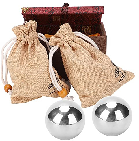 2 Stk. Chinesische Gesundheitsbälle 50 Mm Durchmesser 304 Baoding Balls Aus Rostfreiem Stahl Rehabilitations-Gesundheitsübungsbälle Für Den Stressabbau Bei Der Big-Hand-Therapie,Blinddarm | Chinesische Gesundheitskugeln aus Edelstahl 304, Durchmesser 50 mm, für Handübungen, Rehabilitation, 2 Stück