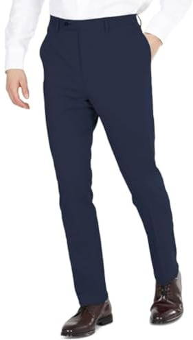 DKNY Men's Modern Fit High Performance Separates Suit Pants, Navy Solid, 34W x 30L