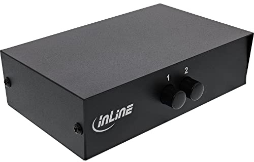 Inline AV Umschalter manuell 2-Port, Cinch Audio Video Switch, 3X Cinch IN/Out, mechanische Umschaltung ohne Stromversorgung, Metallgehäuse, 89302I