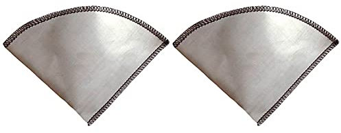 Lot de 2 filtres à café permanents en acier inoxydable pour tasses, tasses, carafes, filtre conique en maille (19 cm en forme de V)