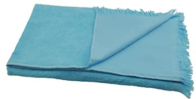 Sensepura Hamamtuch Frottee 2in1 Badetuch türkis Saunatuch, Strandtuch mit geraden Fransen, ca. 90x180 cm saugfähig und praktisch