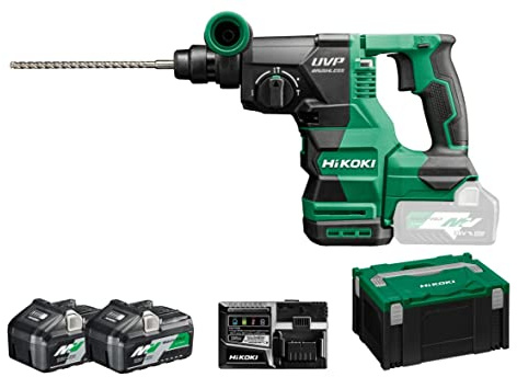 HIKOKI Akku Bohr- und Meißelhammer DH3628DAWEZ, (36V, (4,0 Ah), Volllastschlagzahl 2. Gang: 0-4300 min-1, Schlagenergie 3,2 J) (SDS-plus)Brushless, im HSC III
