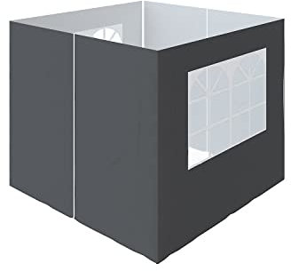 Green Bay Gazebo Side Panels 2x2m, 4 Pack Replacement Exchangeable Wall Panels with zipper and Window Anthracite