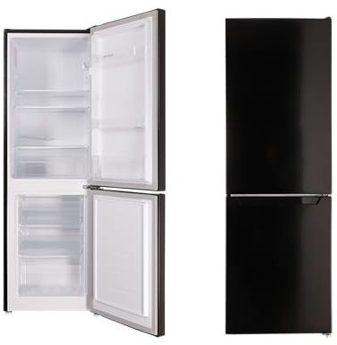 Respekta Stand Kühl-Gefrier-Kombination / 109 L Kühlanteil / 48 L Gefrieranteil /mit regelbarem Thermostat und Eiswürfelbereiter / KG144S-37 / (H) 144 x (B) 47,4 x (T) 49,5 cm / 39 dB / Schwarz