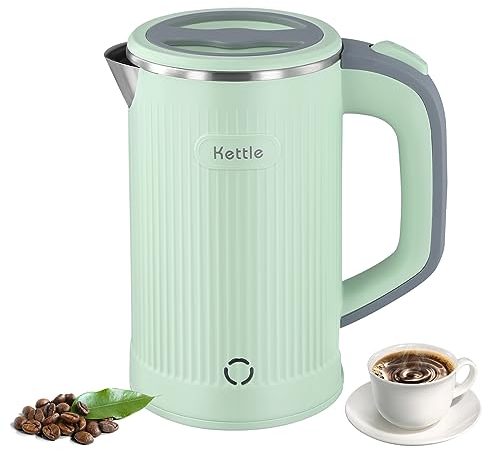Towwoo Hervidor de Agua Electrico,800ML Hervidor de Viaje Pequeño,600 W Mini Pava Electrica de Acero Inoxidable de Ebullición Rápida, Electric Kettle para Té, Café, Leche para Bebés