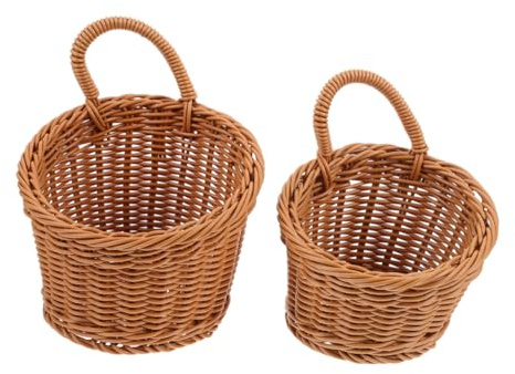 Ciieeo 2pcs Fruit Vegetable Storage Basket Wall Hanging Ginger Garlic Onion Container Kitchen Baskets for Cans Seasoning Bread