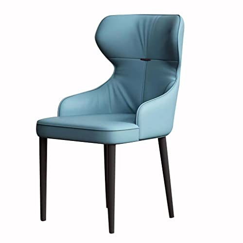 Widppsopt Esszimmerstuhl, Moderne Küchen-Esszimmerstühle, Leder-Schreibtischstuhl für den Haushalt, ergonomischer Sitz, stabile Metallbeine aus Karbonstahl (Farbe: Blau)