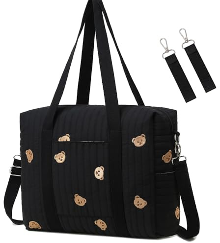LORADI Medium Convertible Diaper Bag Tote with Insulated Pockets and Stroller Hooks