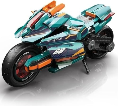 JUCYJULY Technik Motorrad Bausteine für Cyber M1000RR, 669 Klemmbausteine Technik Supermotorrad Modellbausatz, MOC Rennen Motorrad Bausatz Erwachsene, Superbike Spielzeug Geschenk für Kinder