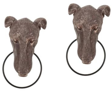 HOMSFOU 2stücke Hundekopf Türklopfer Resin Haustür Deko Für Fronttüren Und Fenster Und Verschleißfest Praktische Und Ästhetische Türgrifflösung