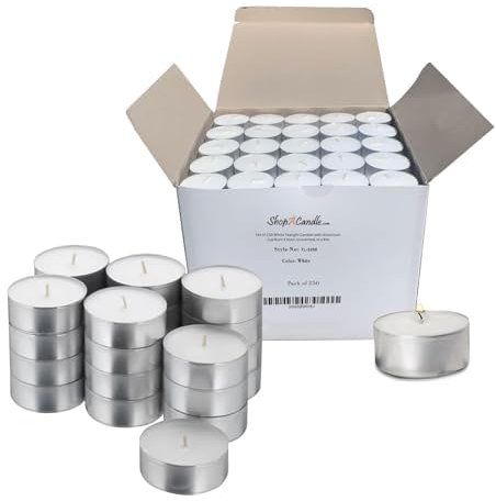 500 Pack Tealight Candles in Metal Cups - Clean, White Unscented Tealight Candles with 3 Hour Long Burning Time for Romantic Dinner, Weddings, Spa & Hotels
